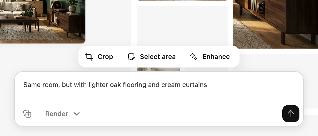 The AI input panel over the canvas